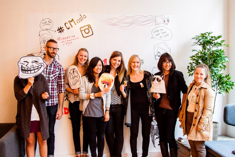 At the incredible meme wall built by the Creative Mornings Oslo Team at Mesh Norway!